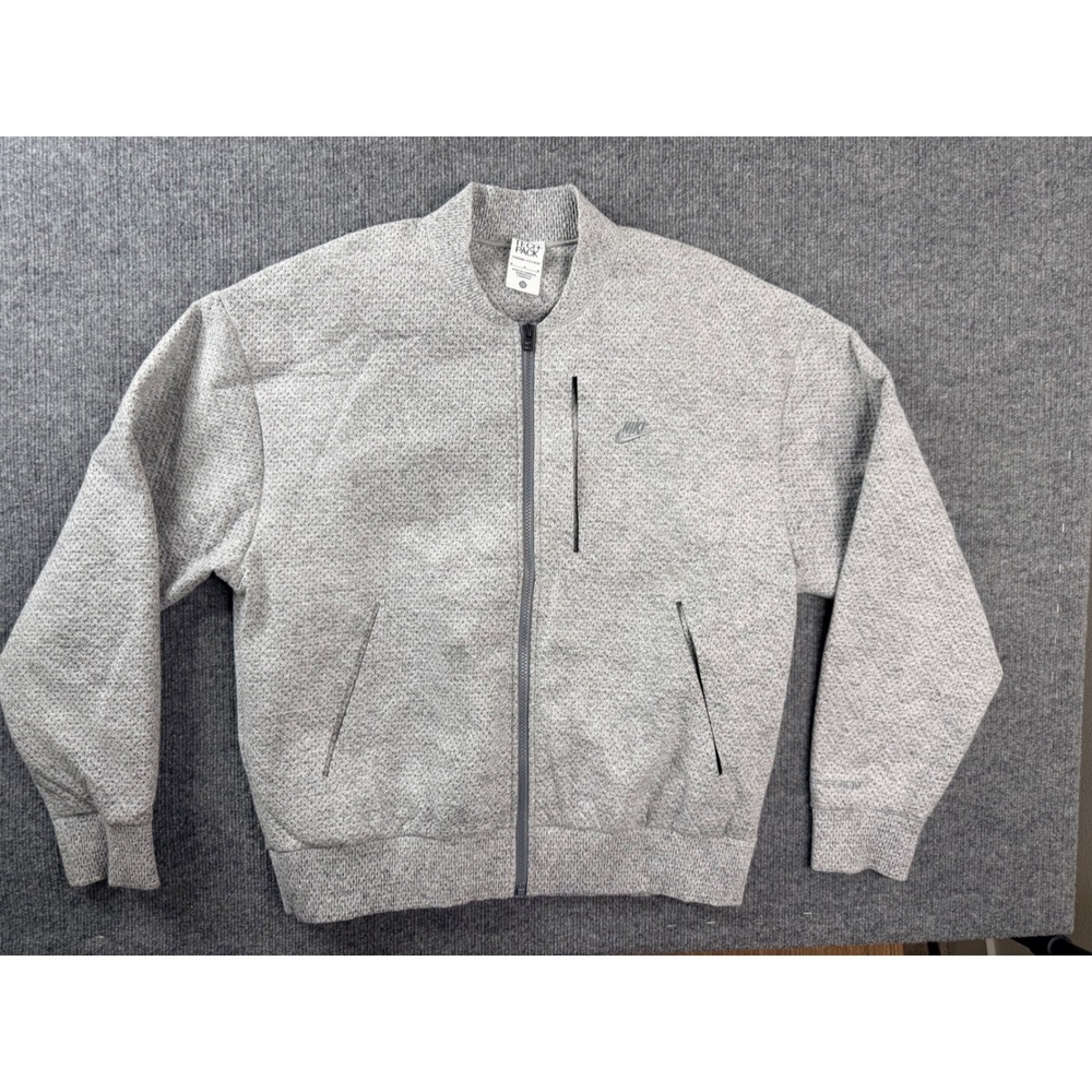 Nike Tech Pack Therma-FIT ADV Grey Bomber Jacket Mens Size M Full Zip Textured